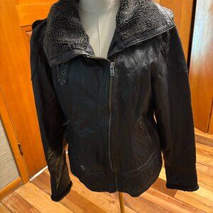 Harley Davidson Distressed Leather Riding Jacket Wms Large